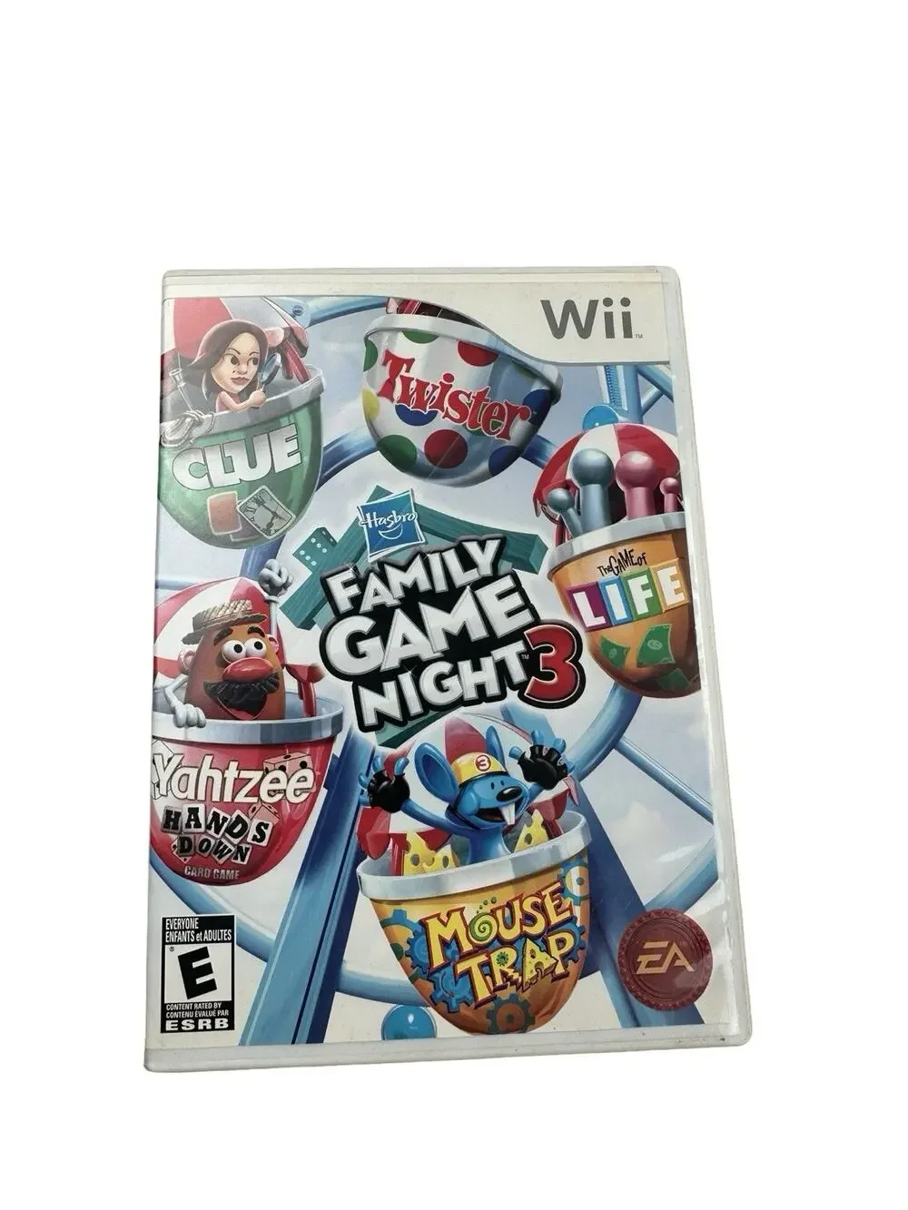 Hasbro Family Game Night3 Nintendo Wii Complete Tested Working Clue Life Yahtzee
